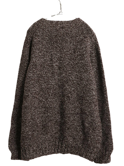 スコットランド製 フィルソン ヘリテージ 3ゲージ ウール セーター メンズ L / ローゲージ ニット シンプル きれいめ 無地 杢茶 アウトドア