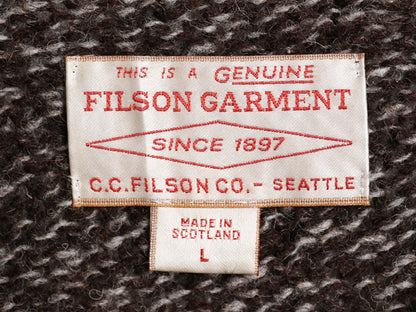 スコットランド製 フィルソン ヘリテージ 3ゲージ ウール セーター メンズ L / ローゲージ ニット シンプル きれいめ 無地 杢茶 アウトドア