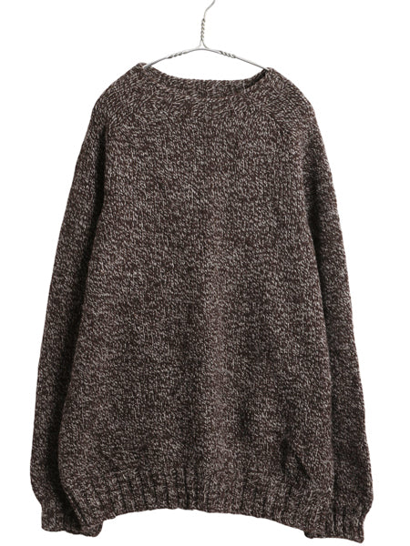 スコットランド製 フィルソン ヘリテージ 3ゲージ ウール セーター メンズ L / ローゲージ ニット シンプル きれいめ 無地 杢茶 アウトドア