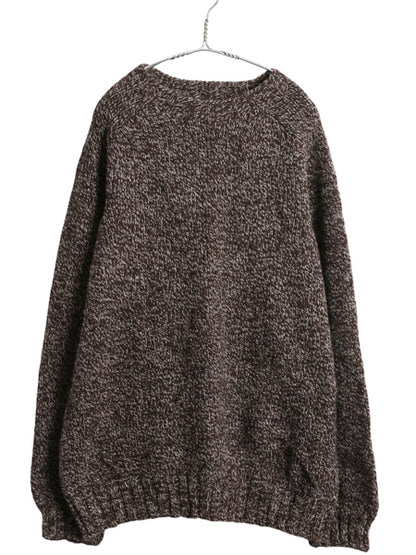 スコットランド製 フィルソン ヘリテージ 3ゲージ ウール セーター メンズ L / ローゲージ ニット シンプル きれいめ 無地 杢茶 アウトドア