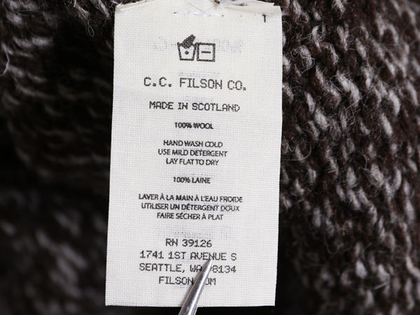 スコットランド製 フィルソン ヘリテージ 3ゲージ ウール セーター メンズ L / ローゲージ ニット シンプル きれいめ 無地 杢茶 アウトドア