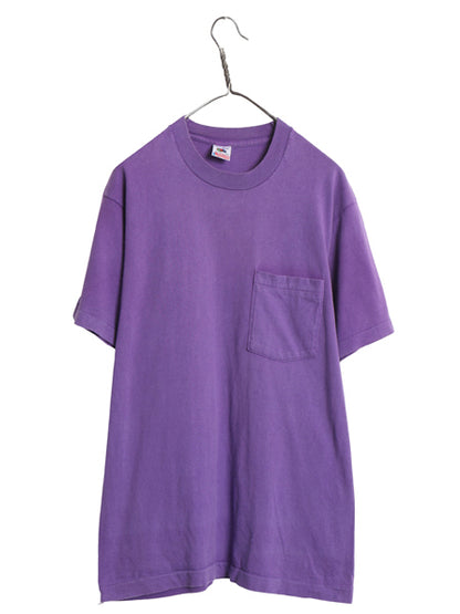 90s USA製 フルーツオブザルーム ポケット付き 無地 半袖 Tシャツ メンズ L / オールド ポケT 耳付き シングルステッチ トップス ブランク