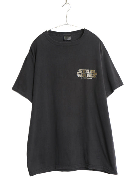 90s USA製 ★ スターウォーズ イラスト プリント Tシャツ メンズ L / オールド オフィシャル ムービー 映画 シングルステッチ 黒