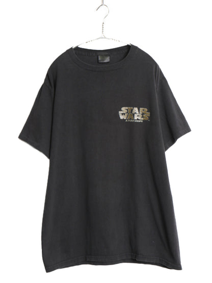 90s USA製 ★ スターウォーズ イラスト プリント Tシャツ メンズ L / オールド オフィシャル ムービー 映画 シングルステッチ 黒