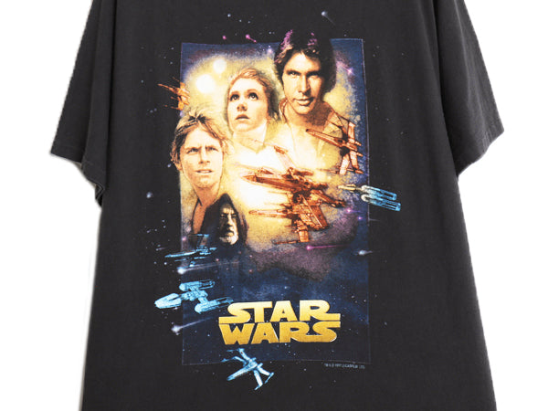 90s USA製 ★ スターウォーズ イラスト プリント Tシャツ メンズ L / オールド オフィシャル ムービー 映画 シングルステッチ 黒