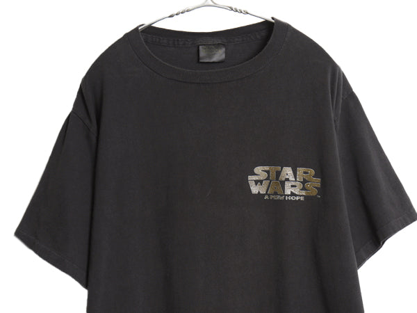 90s USA製 ★ スターウォーズ イラスト プリント Tシャツ メンズ L / オールド オフィシャル ムービー 映画 シングルステッチ 黒