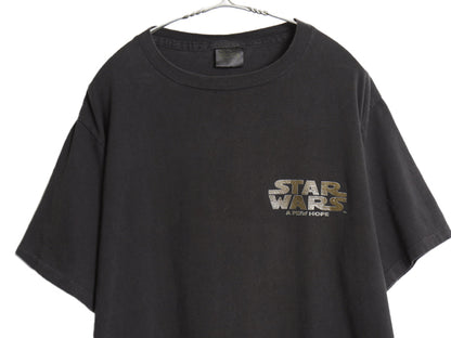 90s USA製 ★ スターウォーズ イラスト プリント Tシャツ メンズ L / オールド オフィシャル ムービー 映画 シングルステッチ 黒