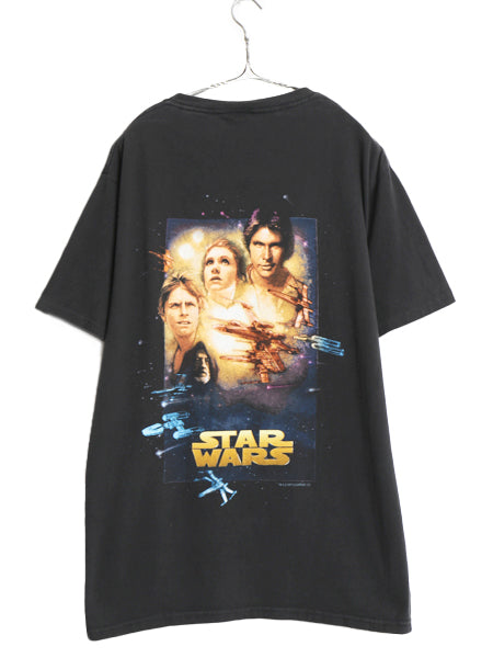 90s USA製 ★ スターウォーズ イラスト プリント Tシャツ メンズ L / オールド オフィシャル ムービー 映画 シングルステッチ 黒
