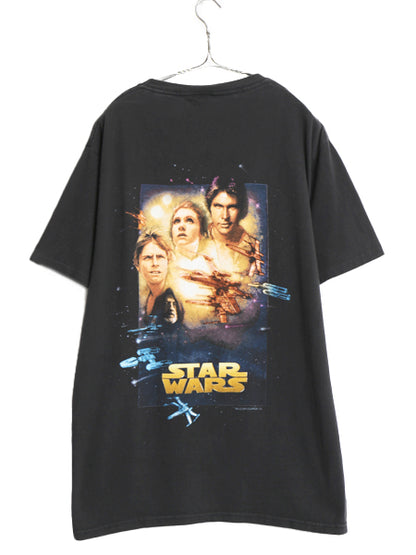 90s USA製 ★ スターウォーズ イラスト プリント Tシャツ メンズ L / オールド オフィシャル ムービー 映画 シングルステッチ 黒