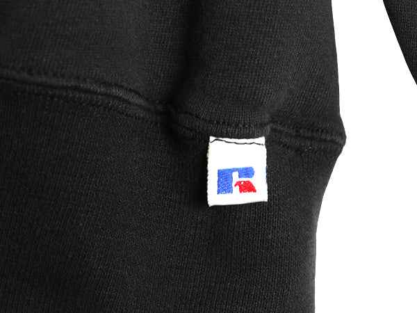 90s USA製 ラッセル 無地 スウェット メンズ レディース XL オールド トレーナー 前V 裏起毛 ワンポイント ブランク 大きいサイズ ブラック