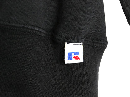 90s USA製 ラッセル 無地 スウェット メンズ レディース XL オールド トレーナー 前V 裏起毛 ワンポイント ブランク 大きいサイズ ブラック