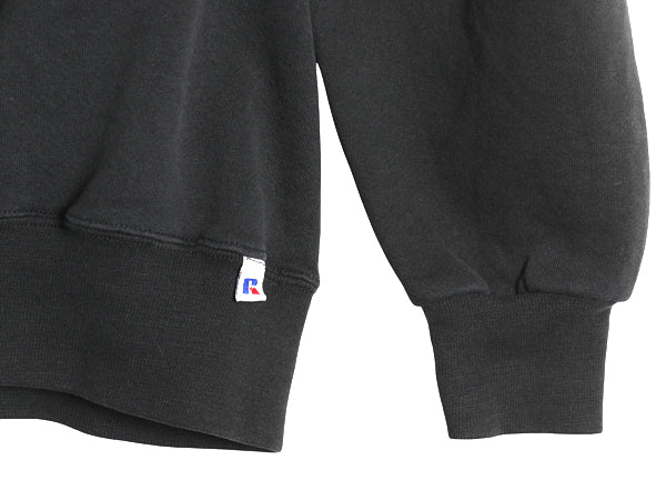 90s USA製 ラッセル 無地 スウェット メンズ レディース XL オールド トレーナー 前V 裏起毛 ワンポイント ブランク 大きいサイズ ブラック