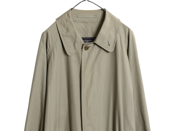 90s ★ バーバリー プローサム バルマカーン コート 38 メンズ M 程 ステンカラー スプリング コットン ポプリン 薄手 ベルト付き ベージュ
