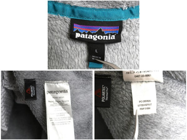 パタゴニア リツール スナップT プルオーバー ジャケット レディース L 古着 17年製 フリース アウトドア ブルゾン ハイネック シンプル 灰