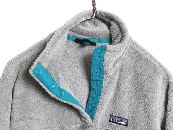 パタゴニア リツール スナップT プルオーバー ジャケット レディース L 古着 17年製 フリース アウトドア ブルゾン ハイネック シンプル 灰
