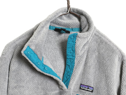 パタゴニア リツール スナップT プルオーバー ジャケット レディース L 古着 17年製 フリース アウトドア ブルゾン ハイネック シンプル 灰