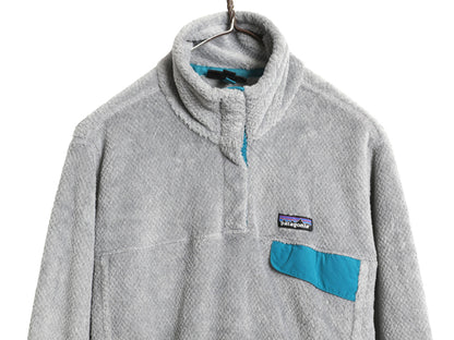 パタゴニア リツール スナップT プルオーバー ジャケット レディース L 古着 17年製 フリース アウトドア ブルゾン ハイネック シンプル 灰