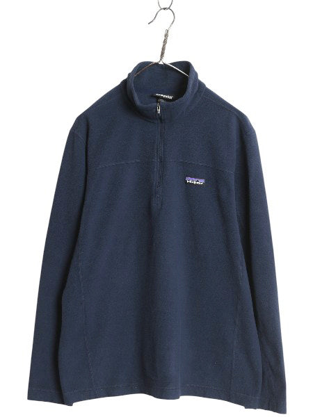 パタゴニア マイクロD ハーフジップ フリース プルオーバー メンズ L 19年製 アウトドア ロンT 長袖 Tシャツ ハイネック トップス ネイビー