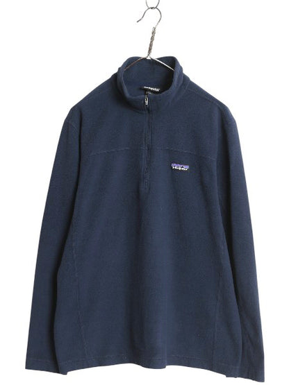 パタゴニア マイクロD ハーフジップ フリース プルオーバー メンズ L 19年製 アウトドア ロンT 長袖 Tシャツ ハイネック トップス ネイビー