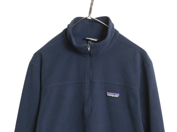 パタゴニア マイクロD ハーフジップ フリース プルオーバー メンズ L 19年製 アウトドア ロンT 長袖 Tシャツ ハイネック トップス ネイビー