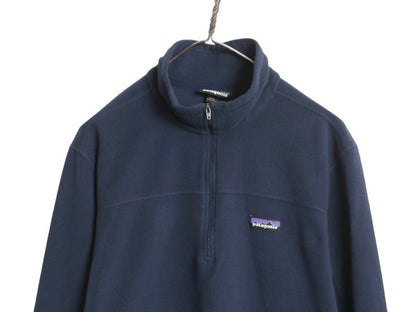パタゴニア マイクロD ハーフジップ フリース プルオーバー メンズ L 19年製 アウトドア ロンT 長袖 Tシャツ ハイネック トップス ネイビー