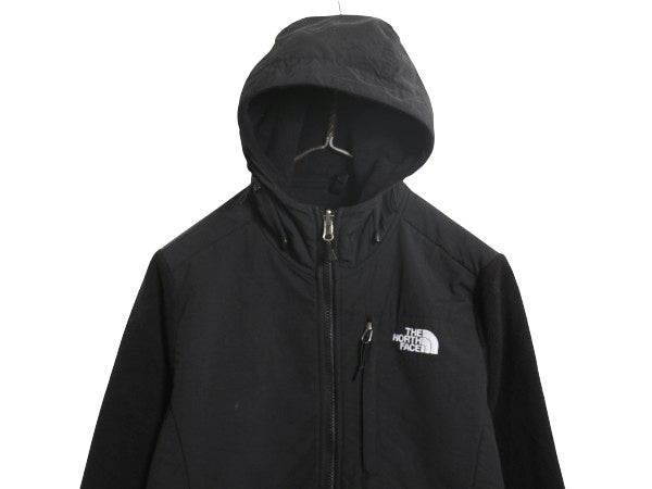 ノースフェイス フード付き デナリ ジャケット レディース S / アウトドア フリース ナイロン パーカー ジャンパー フルジップ ブルゾン 黒