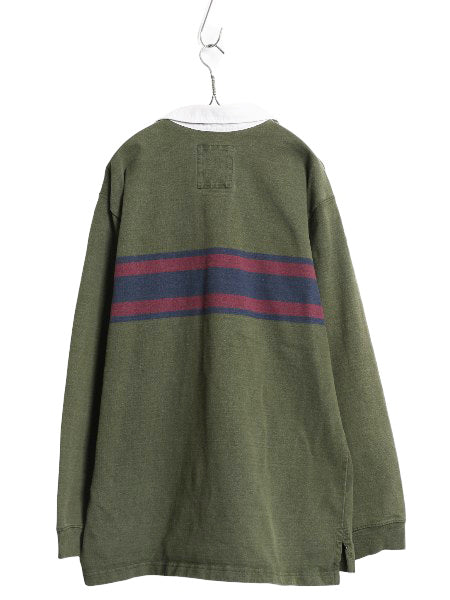 エルエルビーン ボーダー 長袖 ラガーシャツ メンズ L ラグビー 長袖シャツ ポロシャツ ヘビーウェイト コットン カットソー マルチカラー