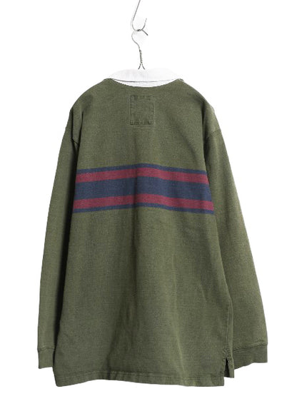 エルエルビーン ボーダー 長袖 ラガーシャツ メンズ L ラグビー 長袖シャツ ポロシャツ ヘビーウェイト コットン カットソー マルチカラー