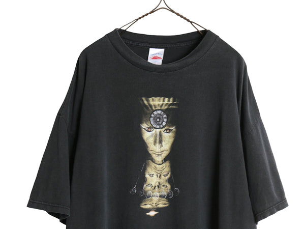 00s ★ システムオブアダウン ツアー イラスト プリント Tシャツ メンズ XXL オールド 当時物 オフィシャル バンド メタル ロック 音楽 黒