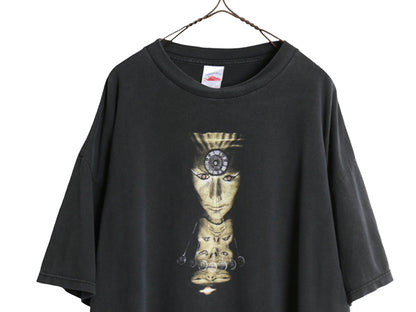 00s ★ システムオブアダウン ツアー イラスト プリント Tシャツ メンズ XXL オールド 当時物 オフィシャル バンド メタル ロック 音楽 黒