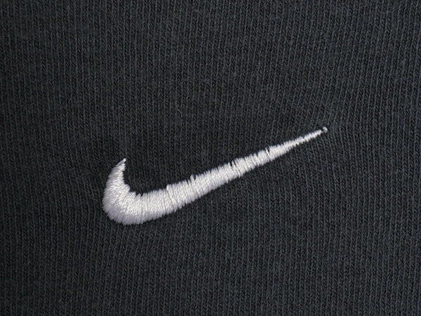 00s ナイキ センター スモール スウッシュ 刺繍 長袖 Tシャツ メンズ L オールド ロンT カットソー ヘビーウェイト ワンポイント ブラック