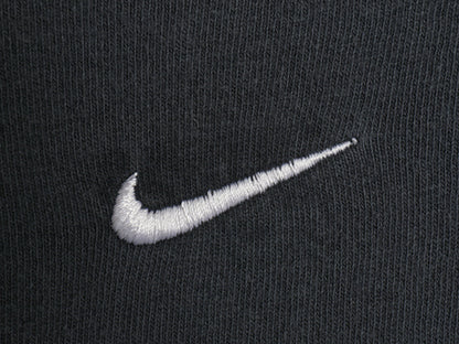 00s ナイキ センター スモール スウッシュ 刺繍 長袖 Tシャツ メンズ L オールド ロンT カットソー ヘビーウェイト ワンポイント ブラック