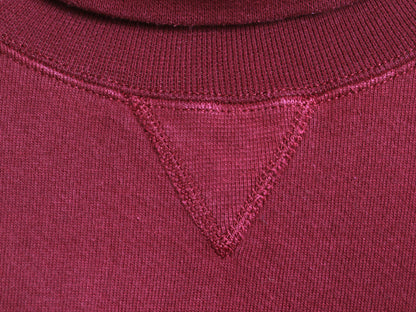 90s USA製 ラッセル 無地 タートルネック スウェット メンズ レディース М / 古着 オールド トレーナー 前V 裏起毛 ヘビーウェイト エンジ