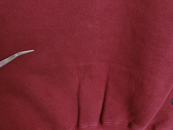 90s USA製 ラッセル 無地 タートルネック スウェット メンズ レディース М / 古着 オールド トレーナー 前V 裏起毛 ヘビーウェイト エンジ