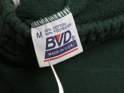 90s USA製 BVD 無地 スウェット パンツ メンズ M / オールド ポケット付き 裏起毛 トレーナー イージーパンツ ブランク ソリッド グリーン