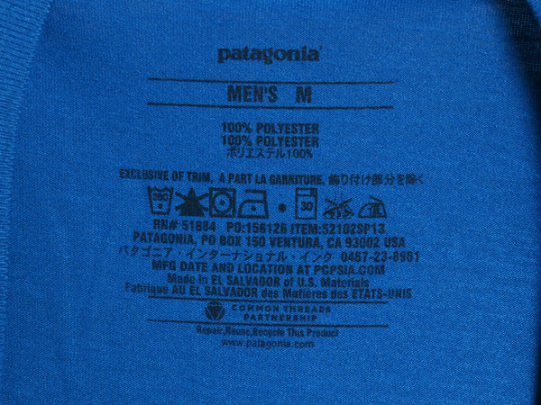 パタゴニア ポラライズド 長袖 Tシャツ メンズ M 13年製 古着 アウトドア ロンT ロングスリーブ ロゴ プリント トップス カットソー ブルー