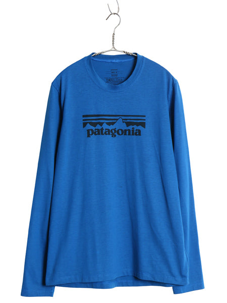 パタゴニア ポラライズド 長袖 Tシャツ メンズ M 13年製 古着 アウトドア ロンT ロングスリーブ ロゴ プリント トップス カットソー ブルー