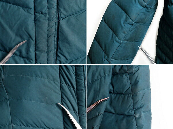 13年製 ガールズ S 130cm 程 パタゴニア フルジップ ダウン コート キッズ 8 古着 PATAGONIA アウトドア フード パーカー ジャケット 濃緑