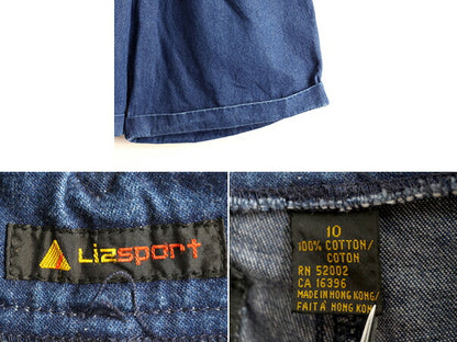90s Lis sport デニム ショート パンツ レディース S 古着 90年代 オールド コットン ハーフパンツ ショーツ 2タック 短パン リズスポーツ