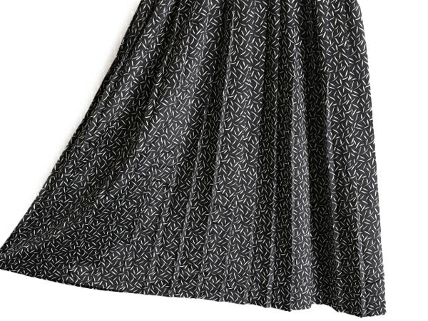 90s Leslie Fay 総柄 プリーツ ワンピース レディース XL 程 90年代 オールド マキシ丈 ロングワンピース 半袖 ドレス ワンピ 大きいサイズ