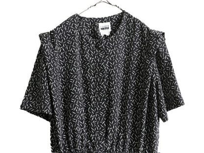 90s Leslie Fay 総柄 プリーツ ワンピース レディース XL 程 90年代 オールド マキシ丈 ロングワンピース 半袖 ドレス ワンピ 大きいサイズ