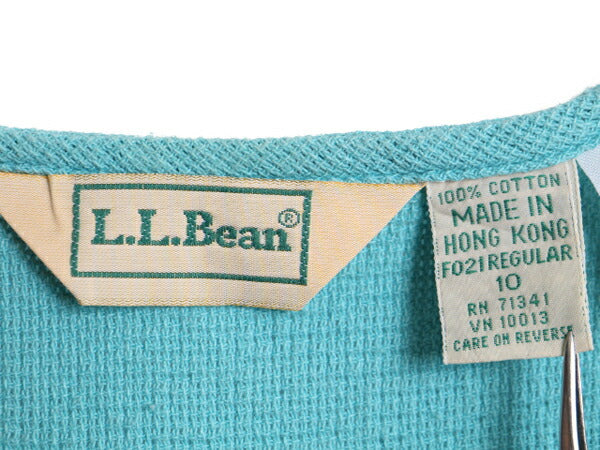 80s エルエルビーン ノースリーブ ワンピース レディース M 程 80年代 ヴィンテージ LLBEAN コットン 無地 ロング ワンピ マキシ丈 Aライン