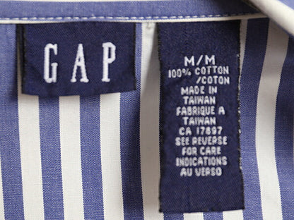 90s OLD GAP ストライプ ノースリーブ シャツ ワンピース M / 古着 90年代 オールド ギャップ ロング ワンピ マキシ丈 襟付き シャツワンピ