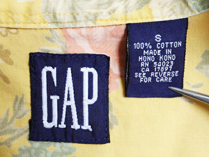 90s OLD GAP 花柄 長袖 シャツ レディース S / 90年代 オールド ギャップ 旧タグ コットン ブラウス 総柄 マルチカラー 長袖シャツ 紺タグ