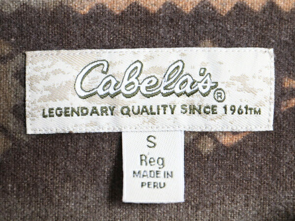カベラス ネイティブ 総柄 シャモア クロス レースアップ 長袖 シャツ レディース S / アウトドア Cabelas ヘビー フランネル プルオーバー