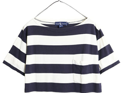90s ラルフローレン ボートネック ボーダー 半袖 Tシャツ ワンピース レディース L オールド ポロ カットソー ワンピ コットン カットソー