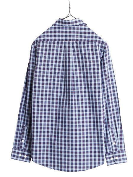 LAUREN ラルフローレン チェック 長袖 シャツ 18 ボーイズ XL メンズ XS 古着 ポロ 長袖シャツ ロゴ刺繍 マルチカラー カジュアル Yシャツ