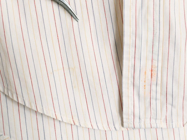 80s ブルックスブラザーズ ストライプ 長袖 クレリック シャツ レディース S 程 古着 Brooks Brothers MAKERS ヴィンテージ ラウンドカラー