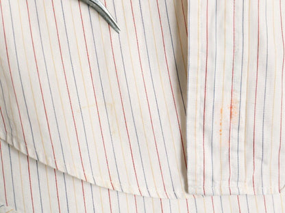 80s ブルックスブラザーズ ストライプ 長袖 クレリック シャツ レディース S 程 古着 Brooks Brothers MAKERS ヴィンテージ ラウンドカラー