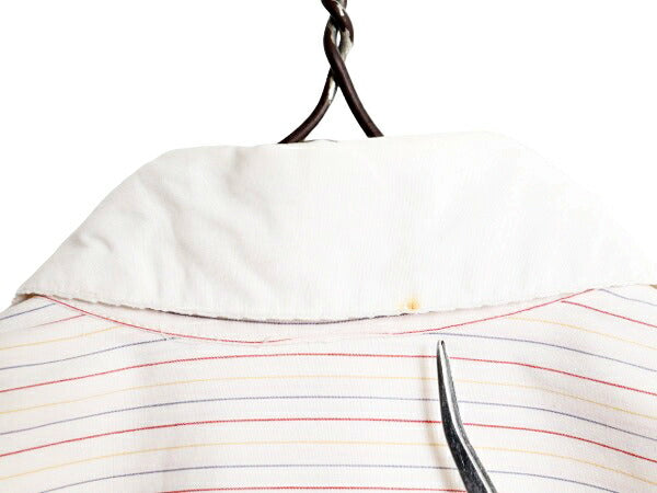 80s ブルックスブラザーズ ストライプ 長袖 クレリック シャツ レディース S 程 古着 Brooks Brothers MAKERS ヴィンテージ ラウンドカラー